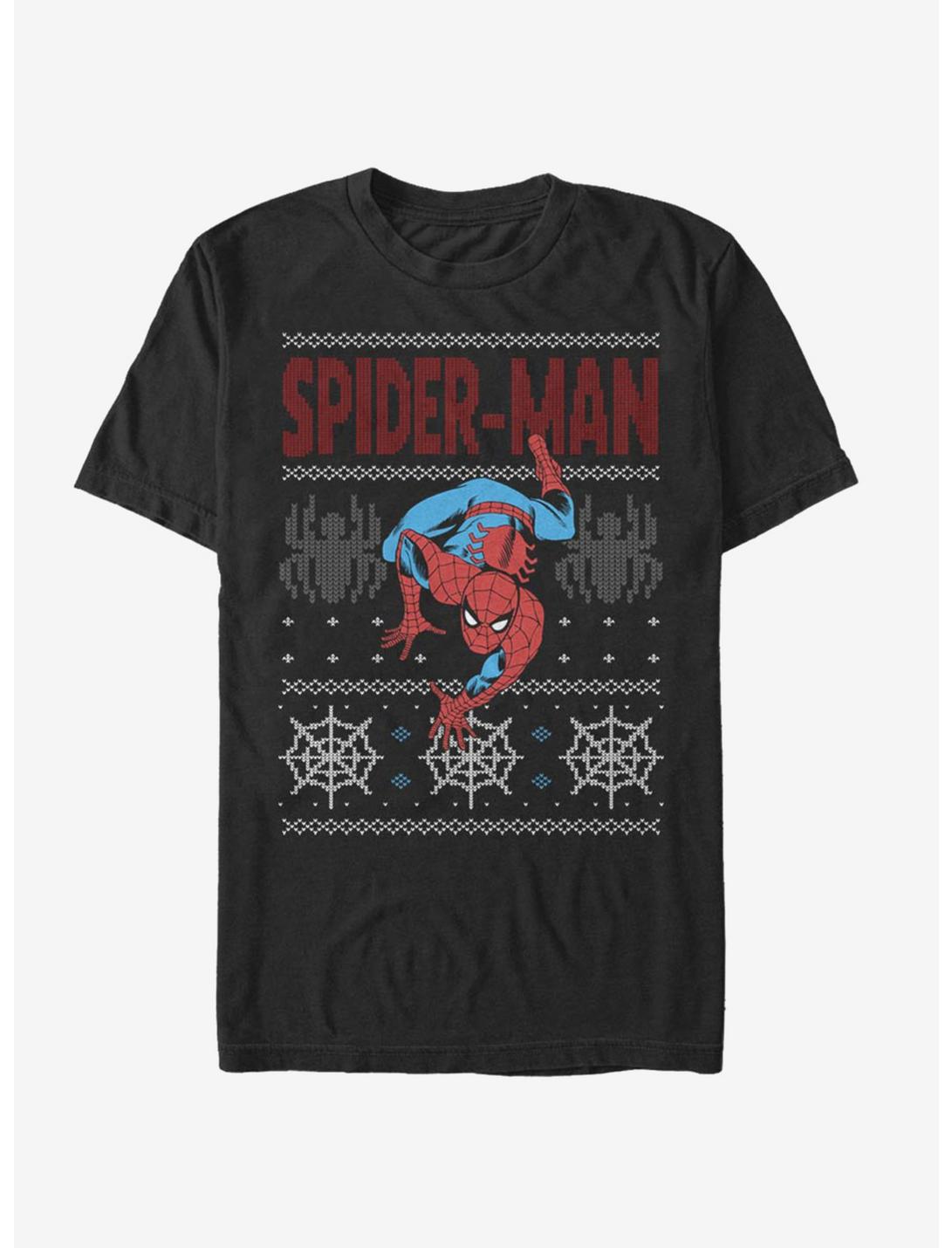 Marvel Spider-Man Christmas Pattern Spidey T-Shirt, BLACK, hi-res