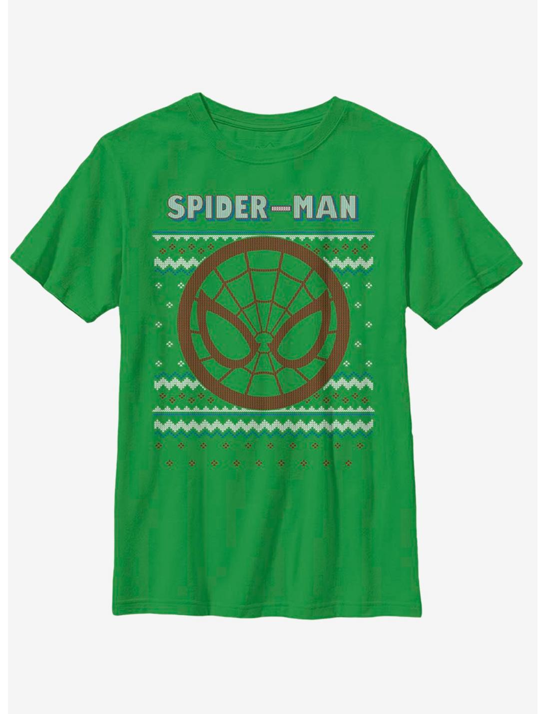 Marvel Spider-Man Spidey Christmas Pattern Youth T-Shirt, KELLY, hi-res