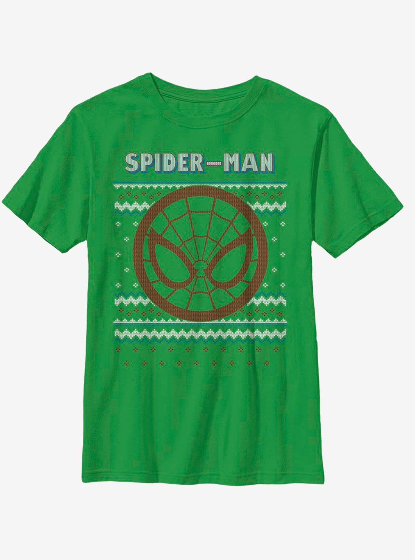 Marvel Spider-Man Spidey Christmas Pattern Youth T-Shirt, , hi-res