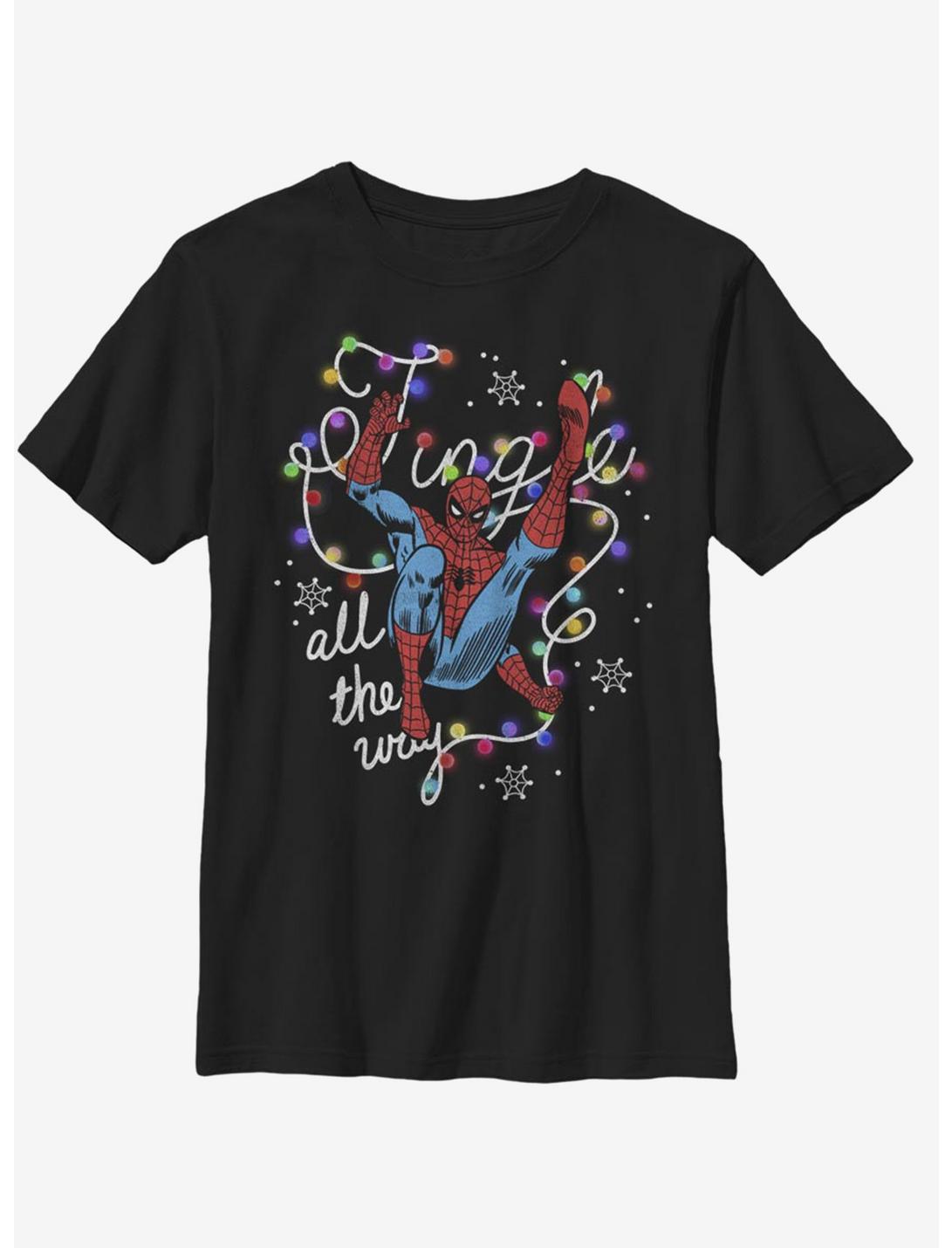 Marvel Spider-Man Jingle All The Way Youth T-Shirt, BLACK, hi-res
