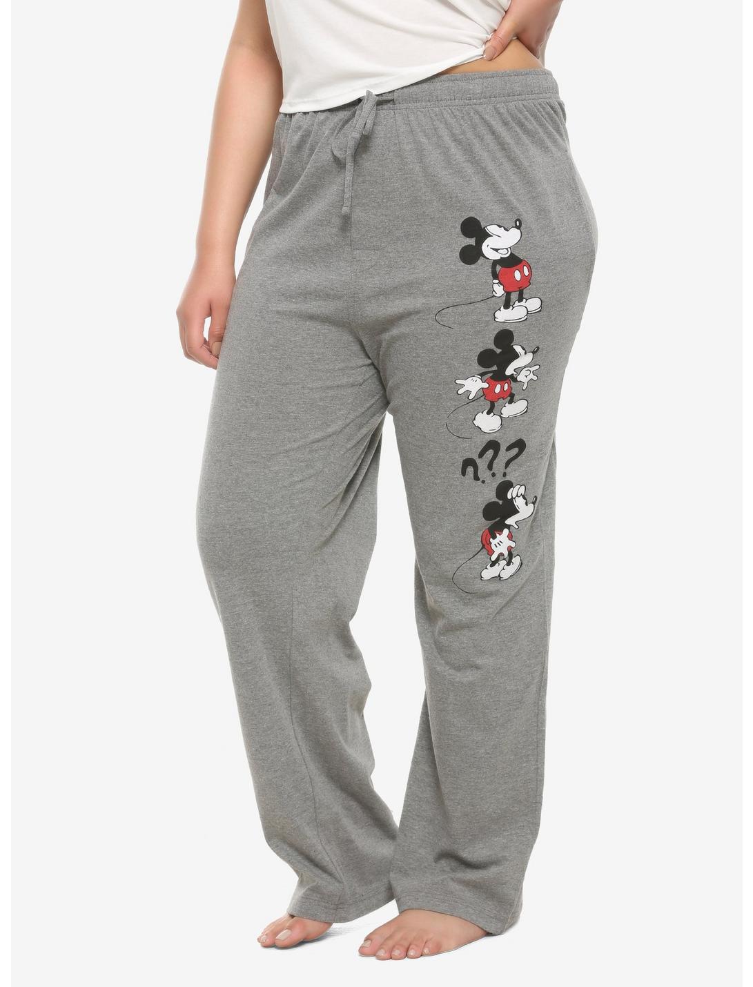 Disney Mickey Mouse Classic Reactions Girls Pajama Pants Plus Size, HEATHER GREY, hi-res