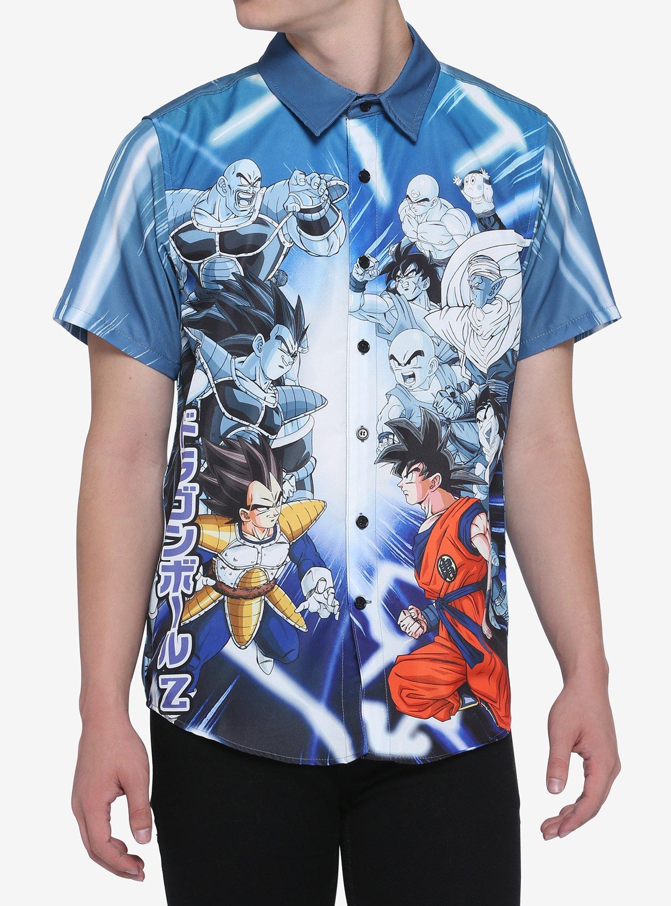 Dragon Ball Z Character Group Men's Anime Navy Blue Short Sleeve Graphic  Tee-S