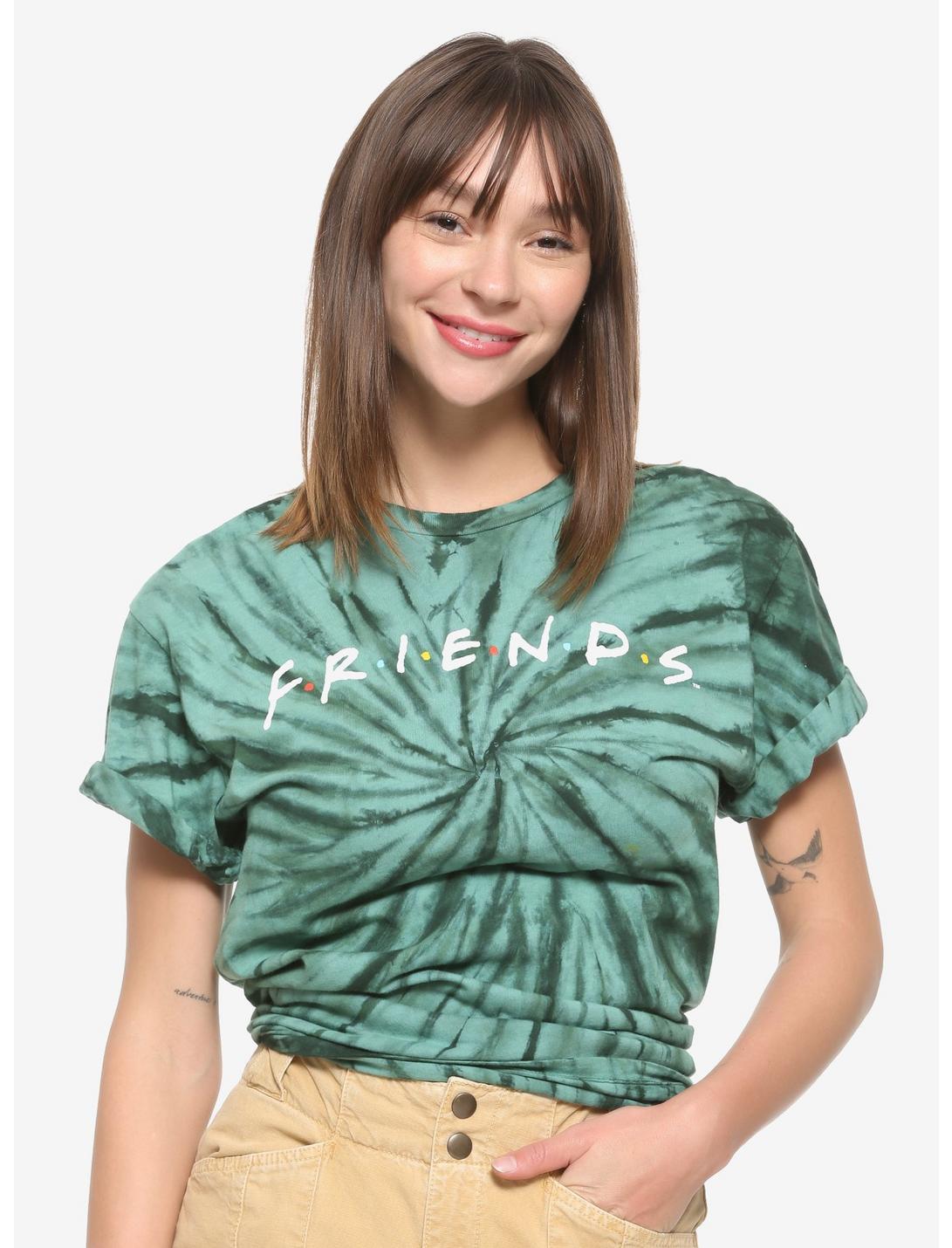 Friends Logo Tie-Dye Women's T-Shirt - BoxLunch Exclusive, WHITE, hi-res