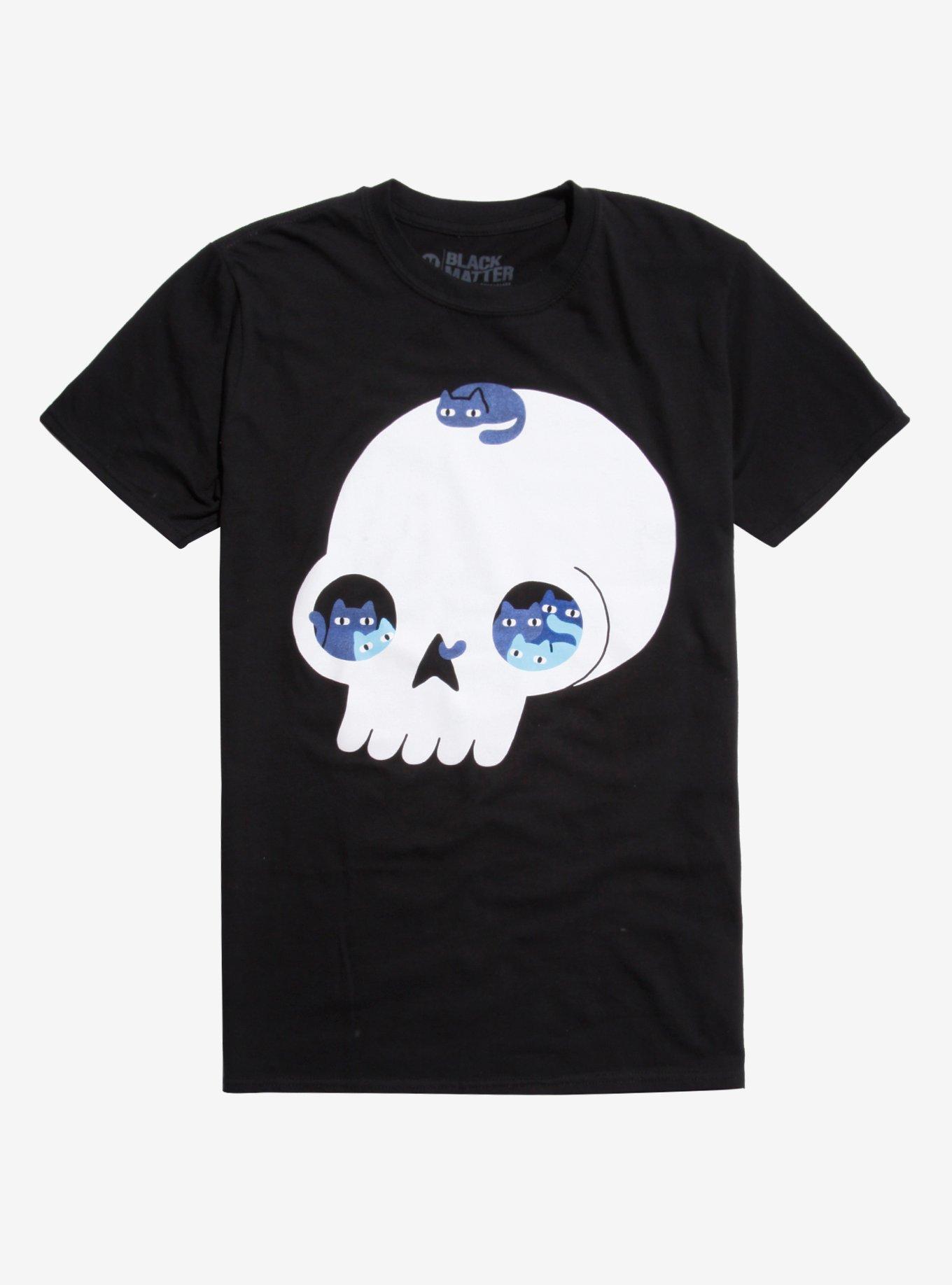 Skull Full Of Cats T-Shirt By Joel Robinson, BLACK, hi-res