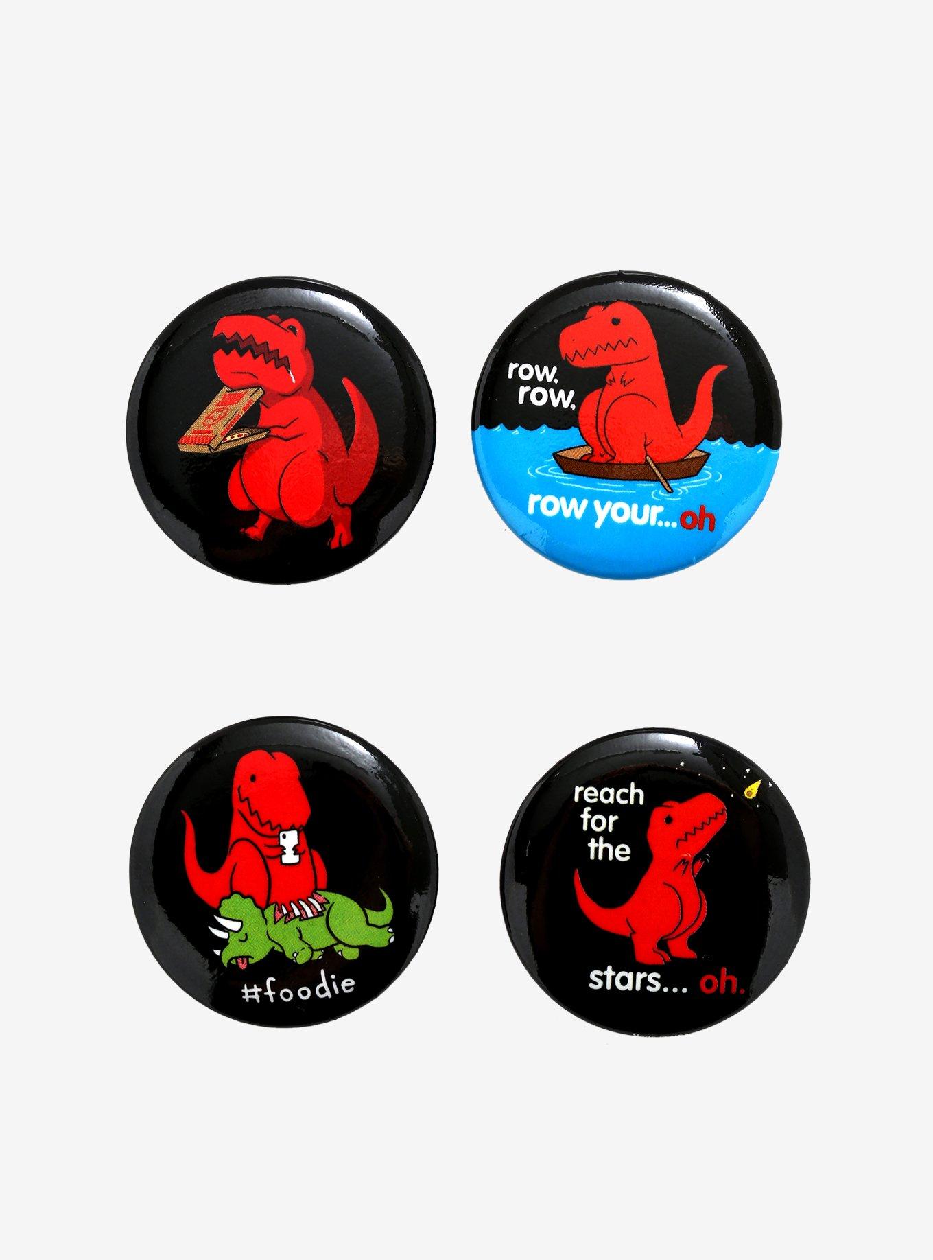 Big Red T-Rex Button Set
