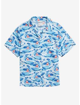 Her Universe Studio Ghibli Capsule Collection Ponyo Wave Print Woven Button-Up Plus Size, , hi-res