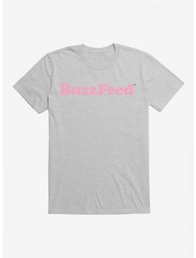 Buzzfeed Pink Name Logo T-Shirt, HEATHER GREY, hi-res