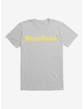 Buzzfeed Yellow Name Logo T-Shirt, HEATHER GREY, hi-res
