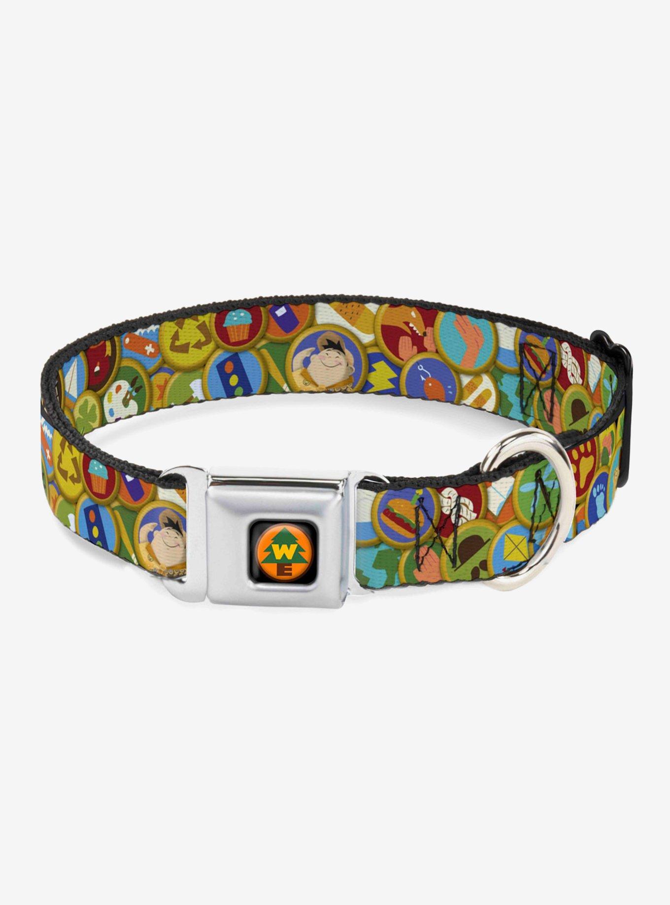 Disney Pixar Up Stacked Wilderness Explorers Badges Dog Collar Seatbelt Buckle, , hi-res