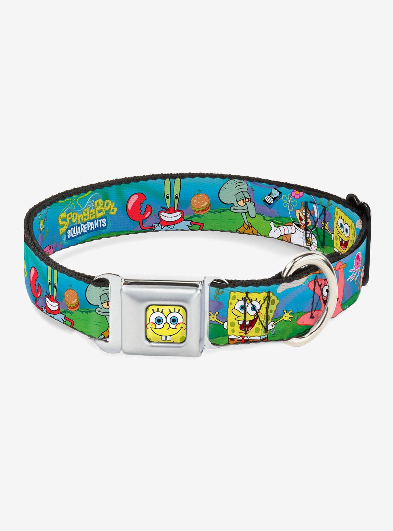 Spongebob Squarepants And Friends Logo Dog Collar Seatbelt Buckle ...