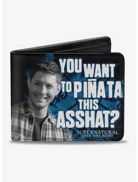 Supernatural Dean Pose You Want to Pinata This Asshat Bi-fold Wallet, , hi-res
