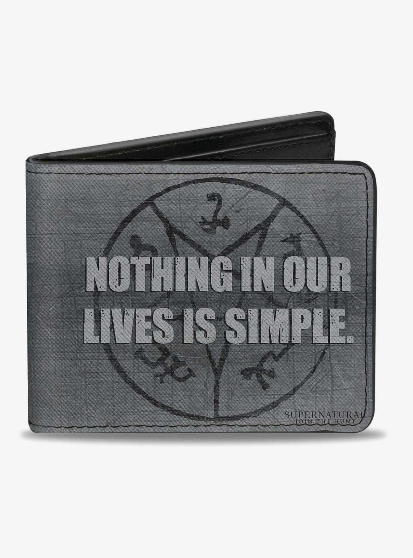 Supernatural Nothing In Our Lives Is Simple Devils Trap Logo Bi-fold Wallet, , hi-res