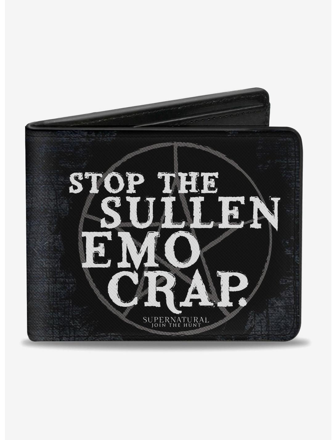 Supernatural Stop The Sullen Emo Crap Pentagram Bi-fold Wallet, , hi-res