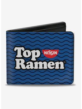 Top Ramen Noodle Wave Blue Black White Bi-fold Wallet, , hi-res