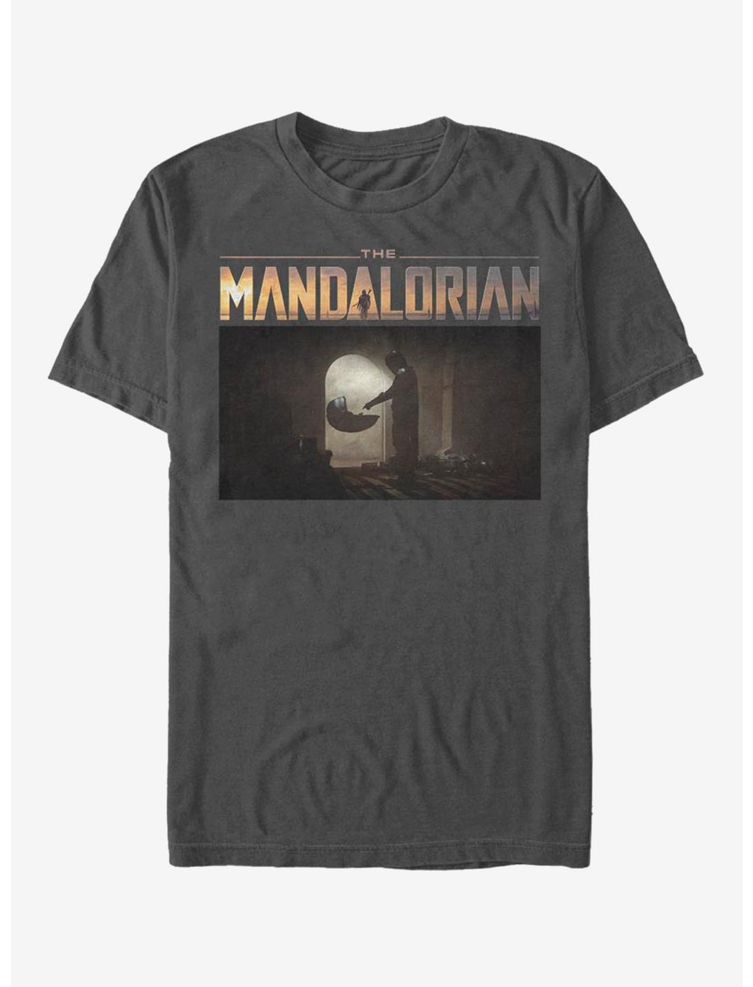 Star Wars The Mandalorian Logo The Child Touch Scene T-Shirt, CHARCOAL, hi-res