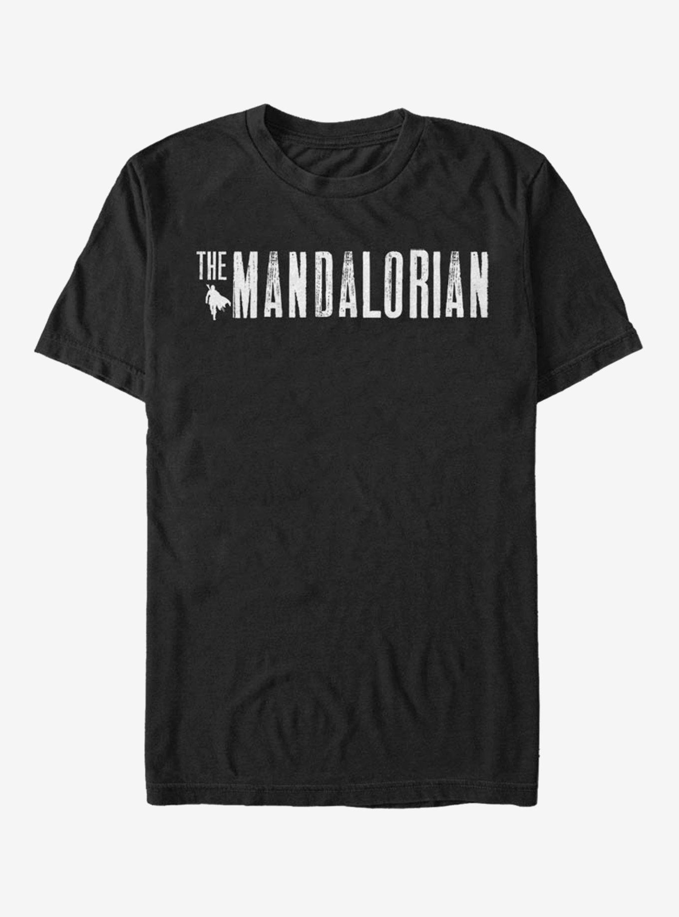 Star Wars The Mandalorian White Simplistic Logo T-Shirt, , hi-res