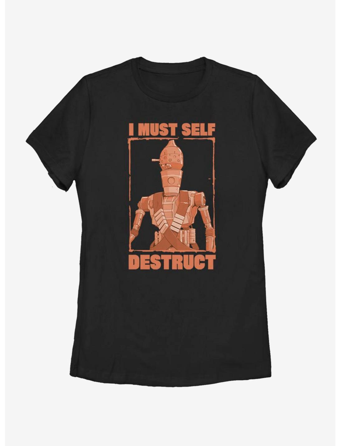 Star Wars The Mandalorian IG-11 Must Self Destruct Womens T-Shirt, BLACK, hi-res