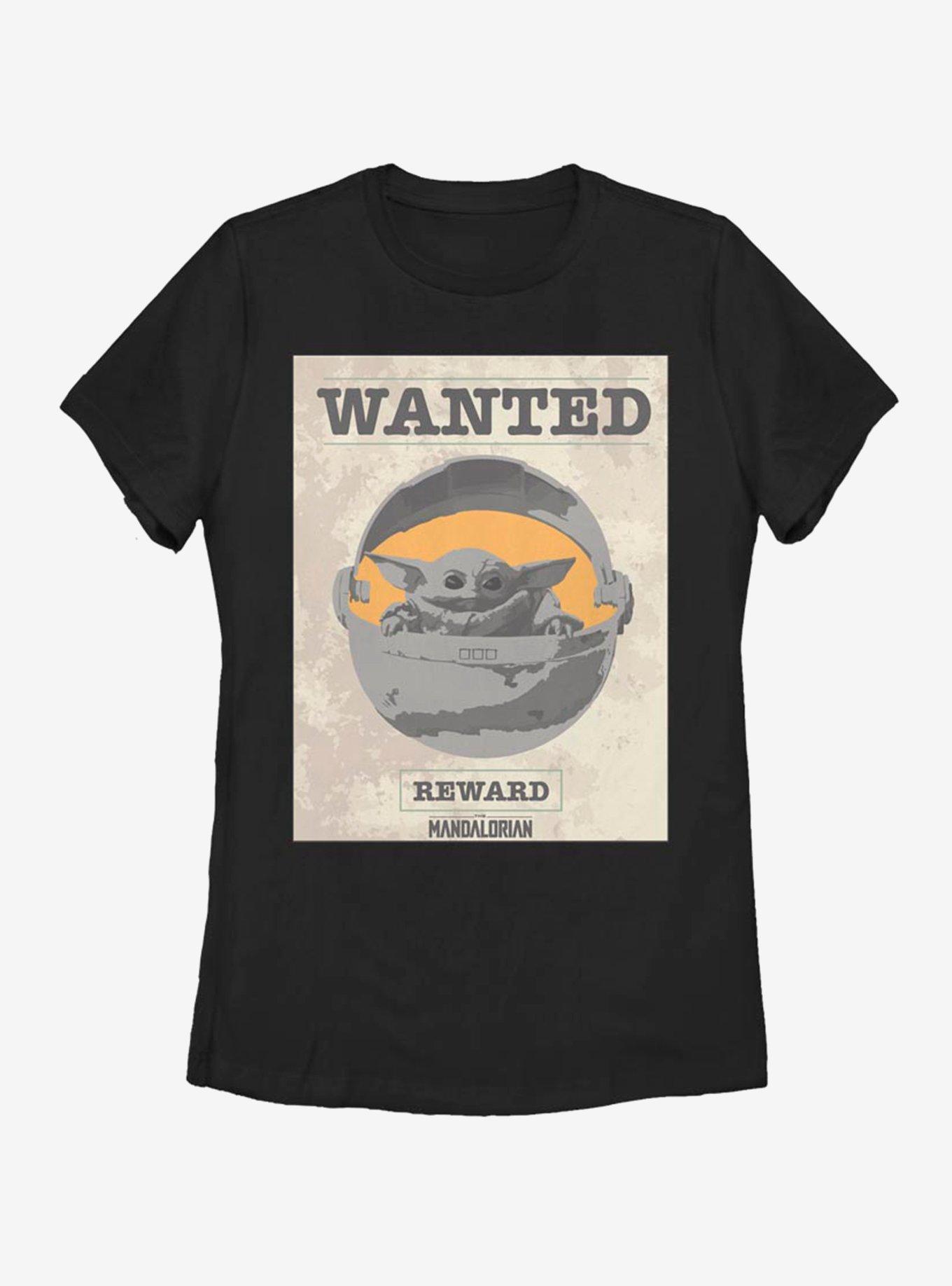Star Wars The Mandalorian The Child Wanted Poster Womens T-Shirt, BLACK, hi-res