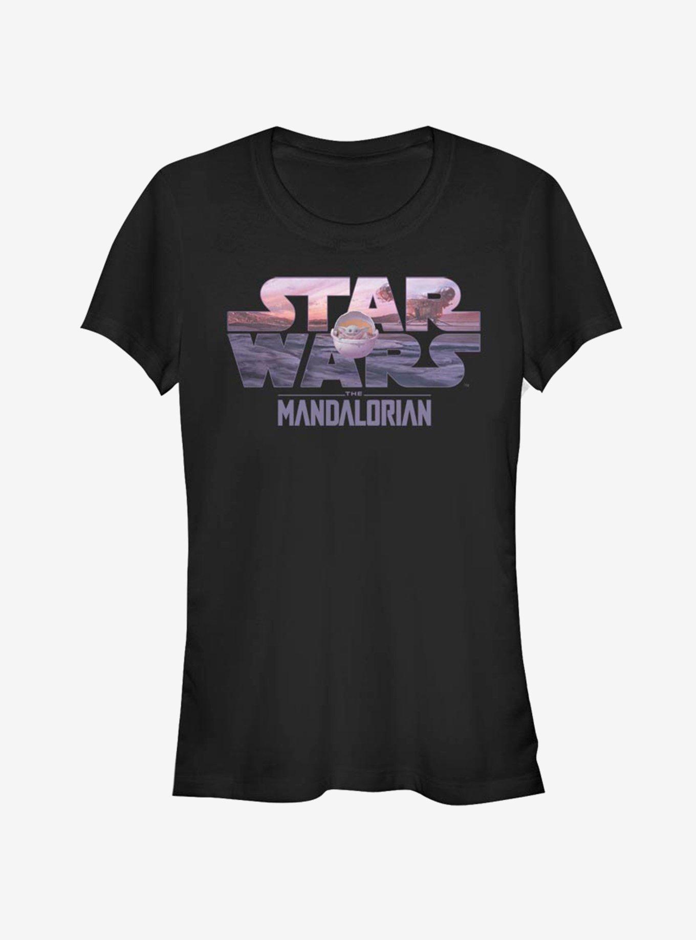 The Mandalorian The Child Logo Fill Girls T-Shirt, BLACK, hi-res