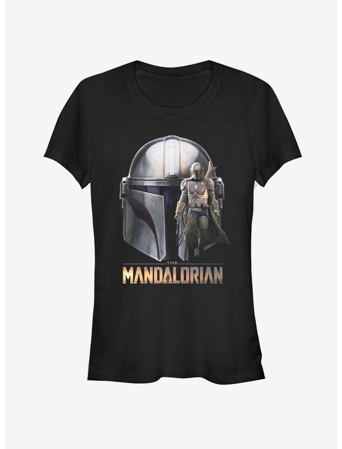Star Wars The Mandalorian Mando Head Girls T-Shirt, BLACK, hi-res