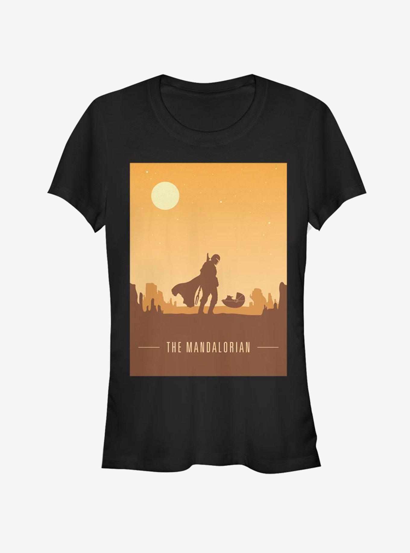 Star Wars The Mandalorian Mando And The Child Poster Girls T-Shirt, BLACK, hi-res