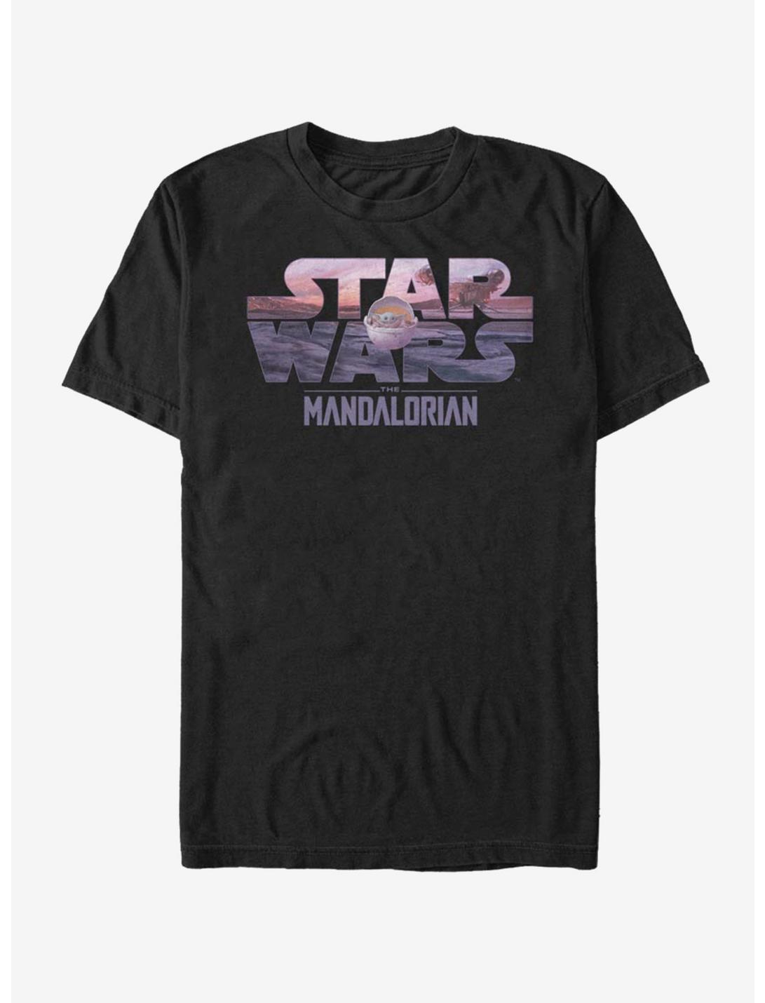 The Mandalorian The Child Logo Fill T-Shirt, BLACK, hi-res