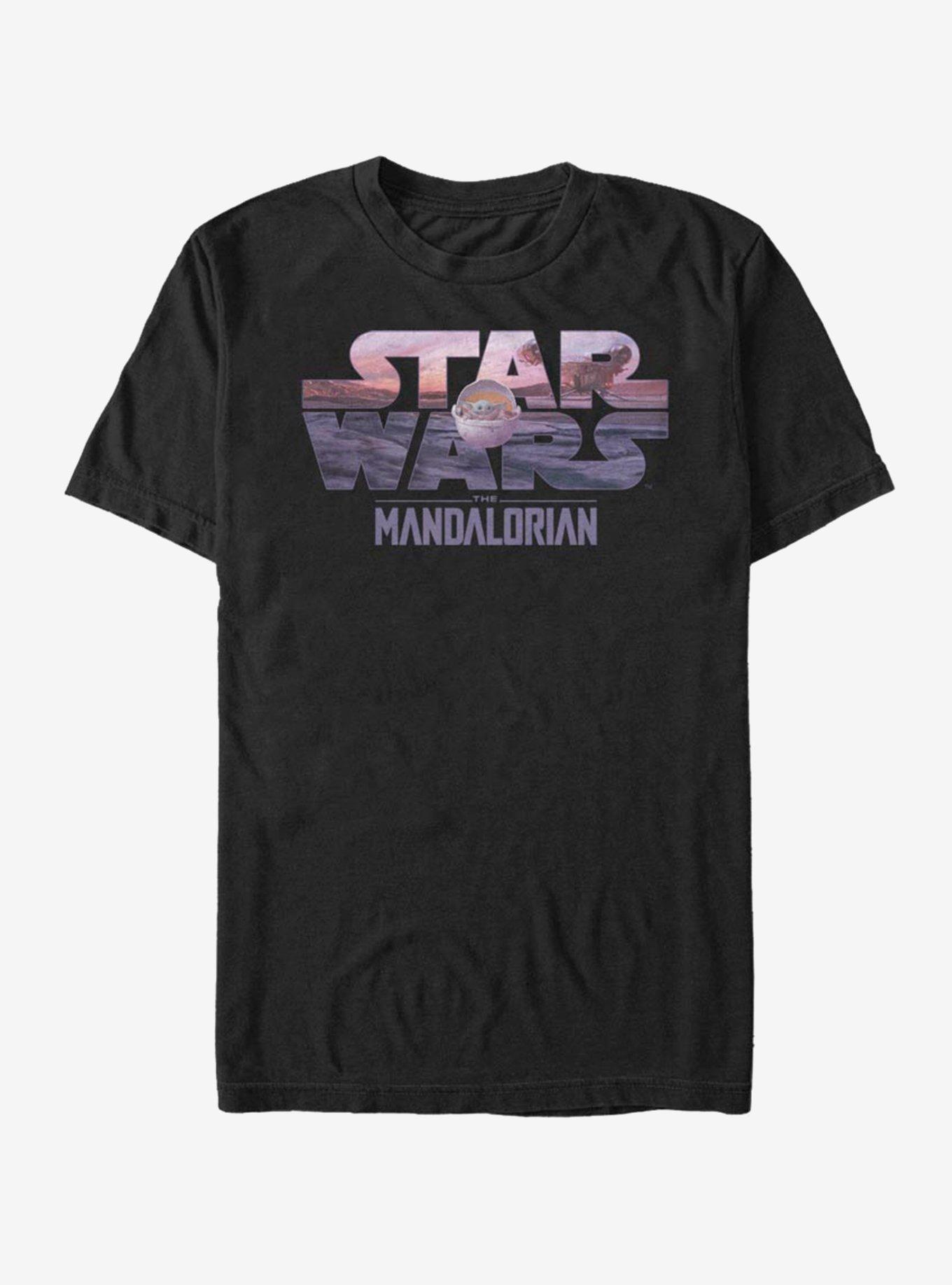 The Mandalorian The Child Logo Fill T-Shirt, BLACK, hi-res