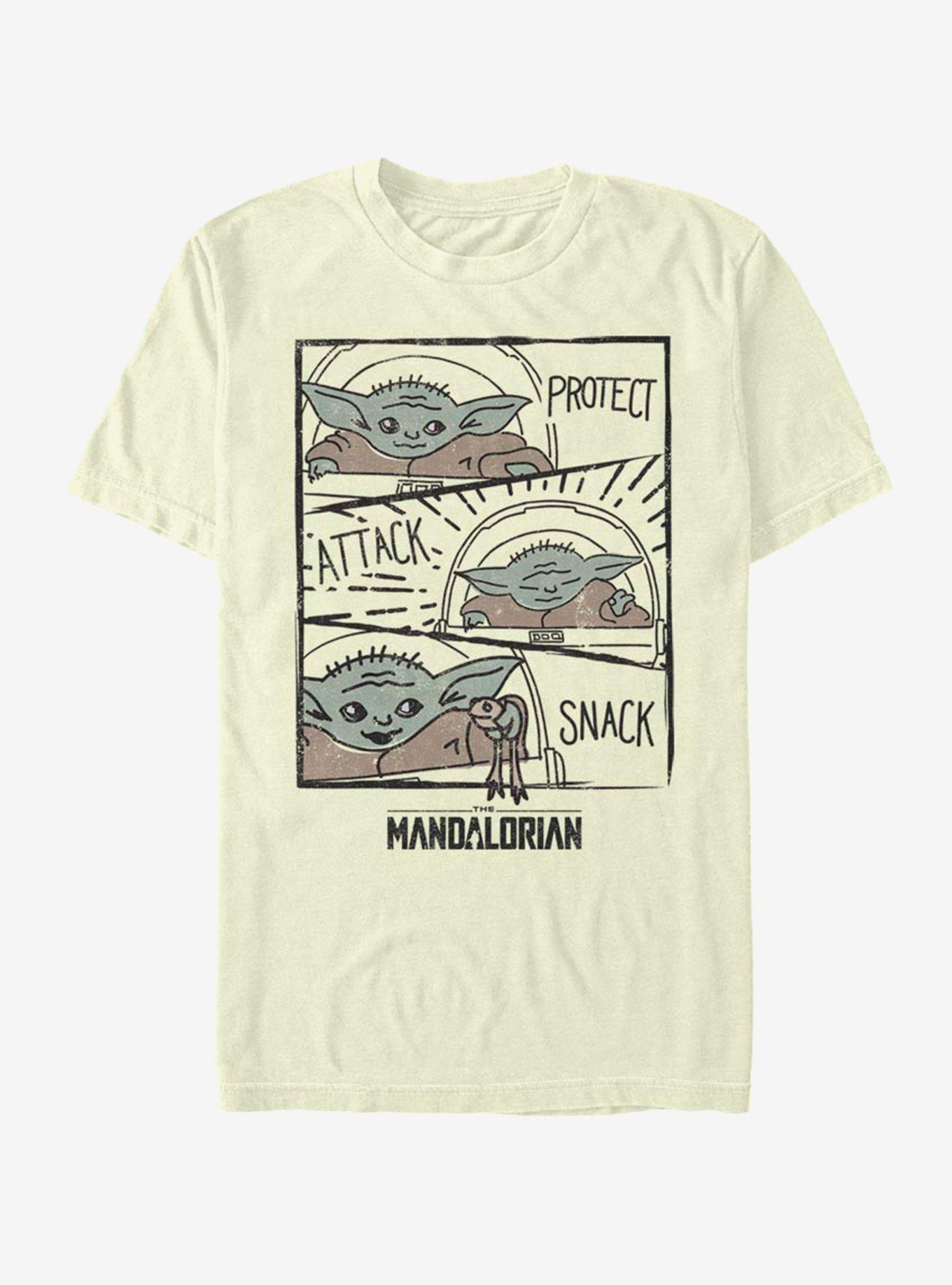 The Mandalorian The Child Doodle Panels T-Shirt, NATURAL, hi-res