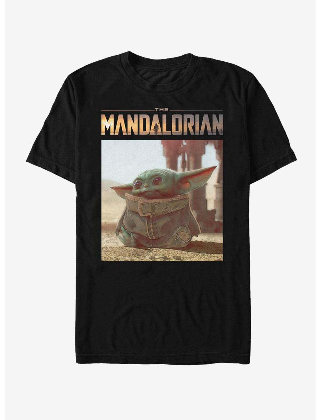 The Mandalorian Name Logo and The Child T-Shirt, BLACK, hi-res