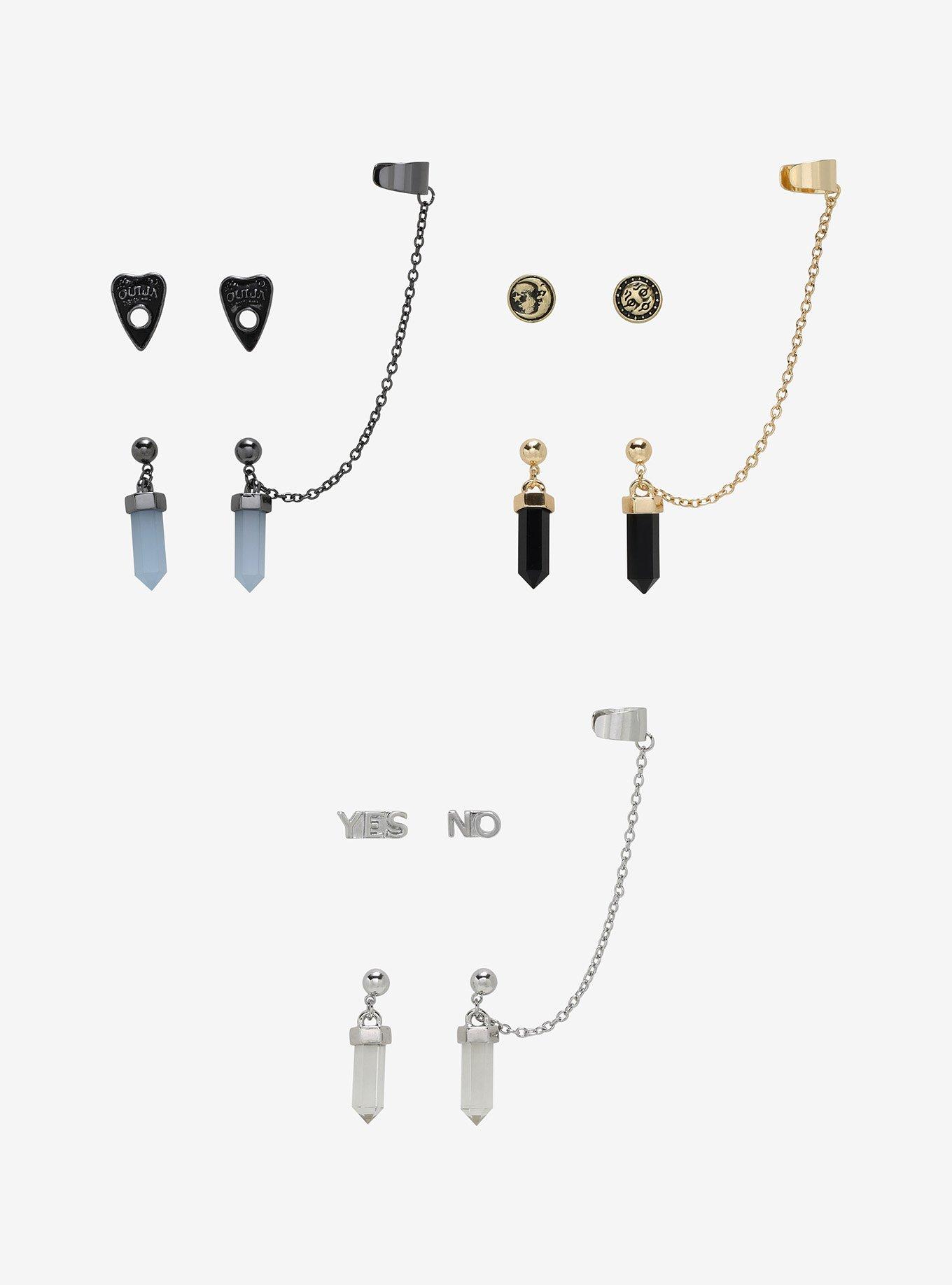 Ouija Mixed Metals Cuff Earring Set, , hi-res