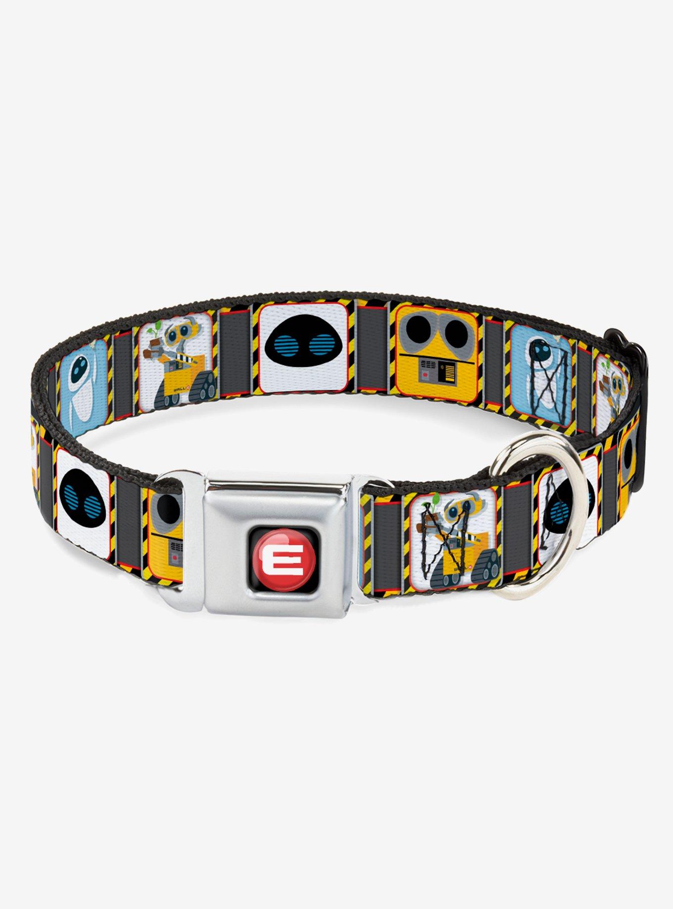 Disney Pixar Wall-E & Eve Pose Face Hazard Blocks Dog Collar Seatbelt Buckle, , hi-res