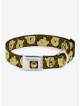 Disney Winnie The Pooh Expressions Honeycomb Dog Collar Seatbelt Buckle, BROWN, hi-res