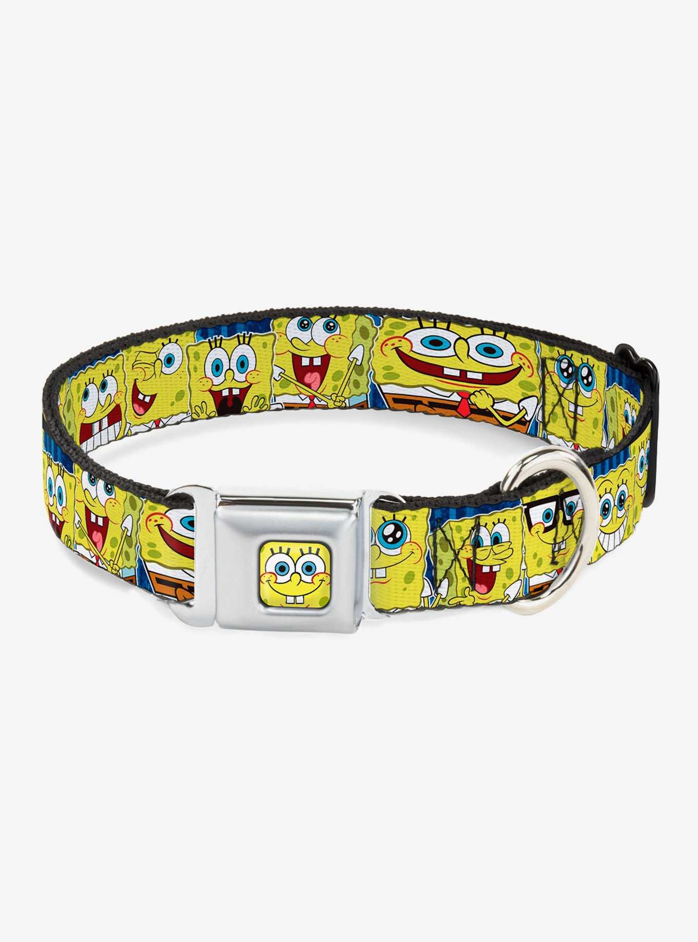 Spongebob Squarepants Expressions Dog Collar Seatbelt Buckle, , hi-res