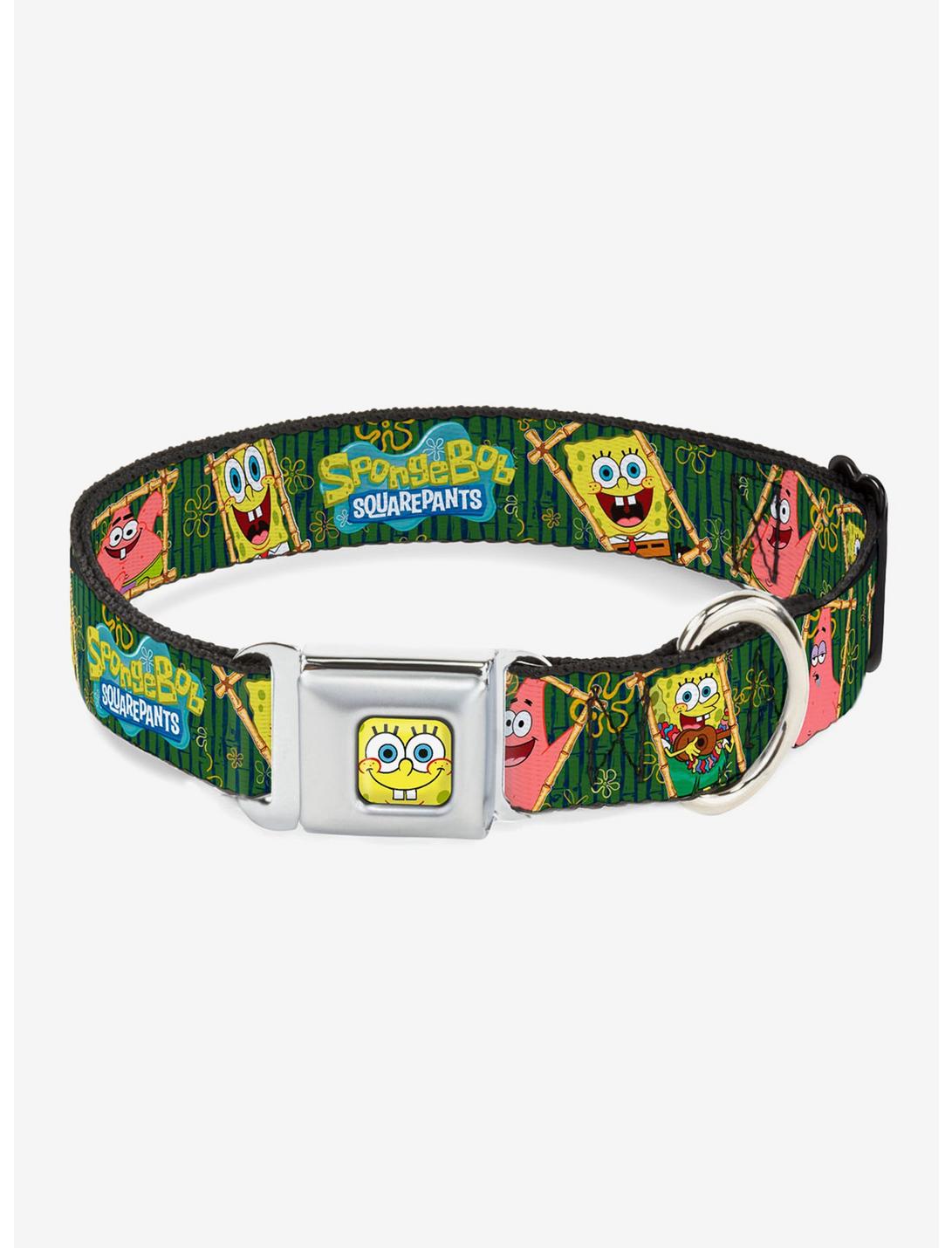 Spongebob Squarepants Patrick Starfish Bamboo Frames Logo Dog Collar Seatbelt Buckle, MULTI COLOR, hi-res