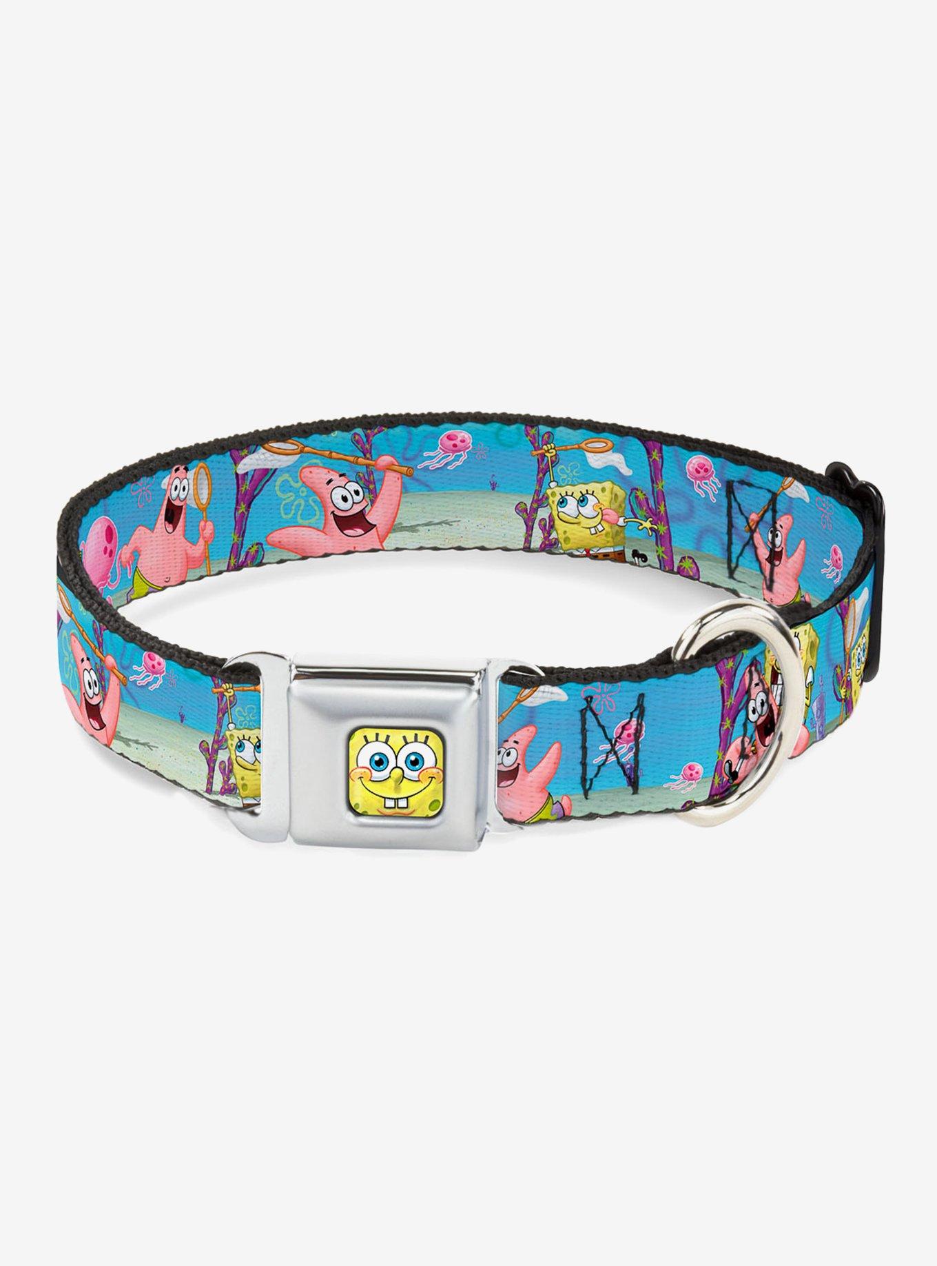 Spongebob Squarepants Patrick Starfish Jellyfishing Scenes Dog Collar Seatbelt Buckle, , hi-res