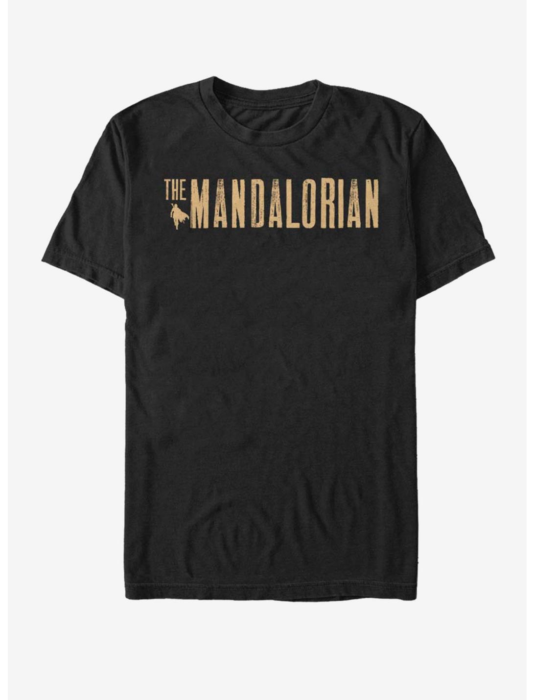 Star Wars The Mandalorian Gold Simplistic Logo T-Shirt, BLACK, hi-res