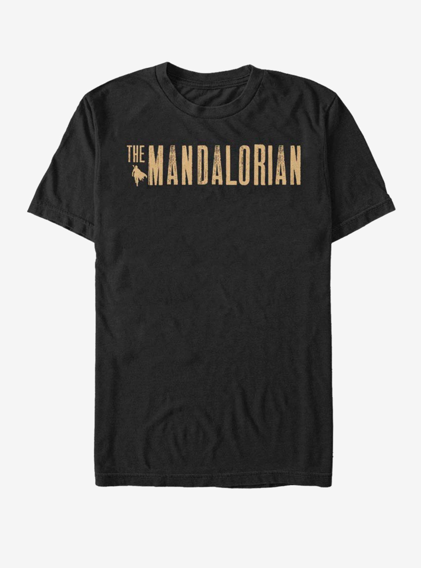 Star Wars The Mandalorian Gold Simplistic Logo T-Shirt, BLACK, hi-res