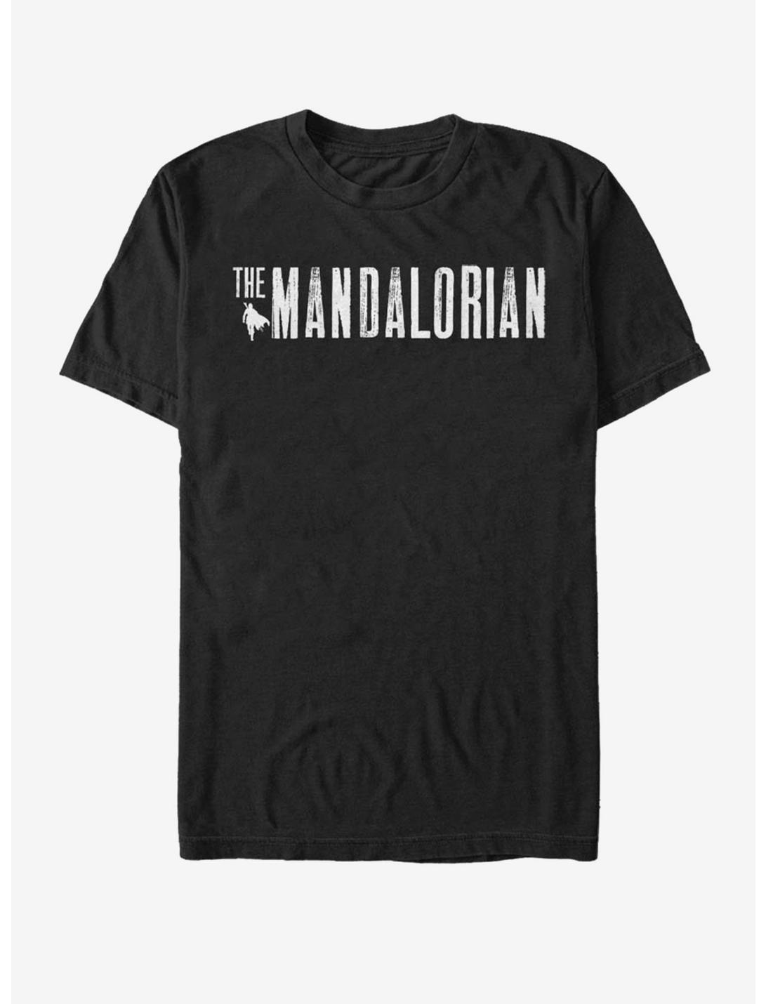 Star Wars The Mandalorian White Simplistic Logo T-Shirt, BLACK, hi-res