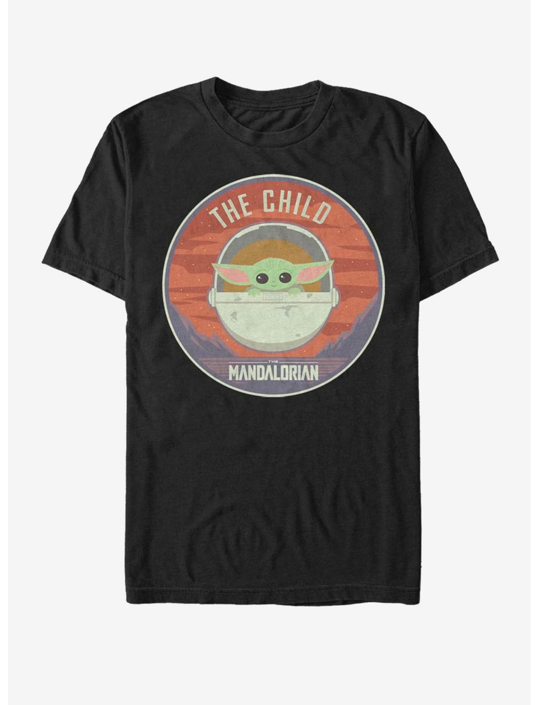 Star Wars The Mandalorian The Child Bassinet Badge T-Shirt, BLACK, hi-res