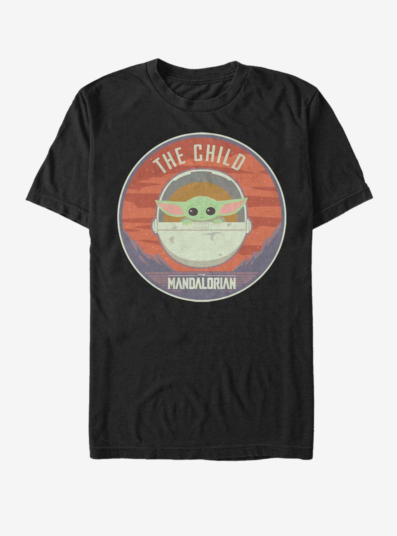 Star Wars The Mandalorian The Child Bassinet Badge T-Shirt, BLACK, hi-res