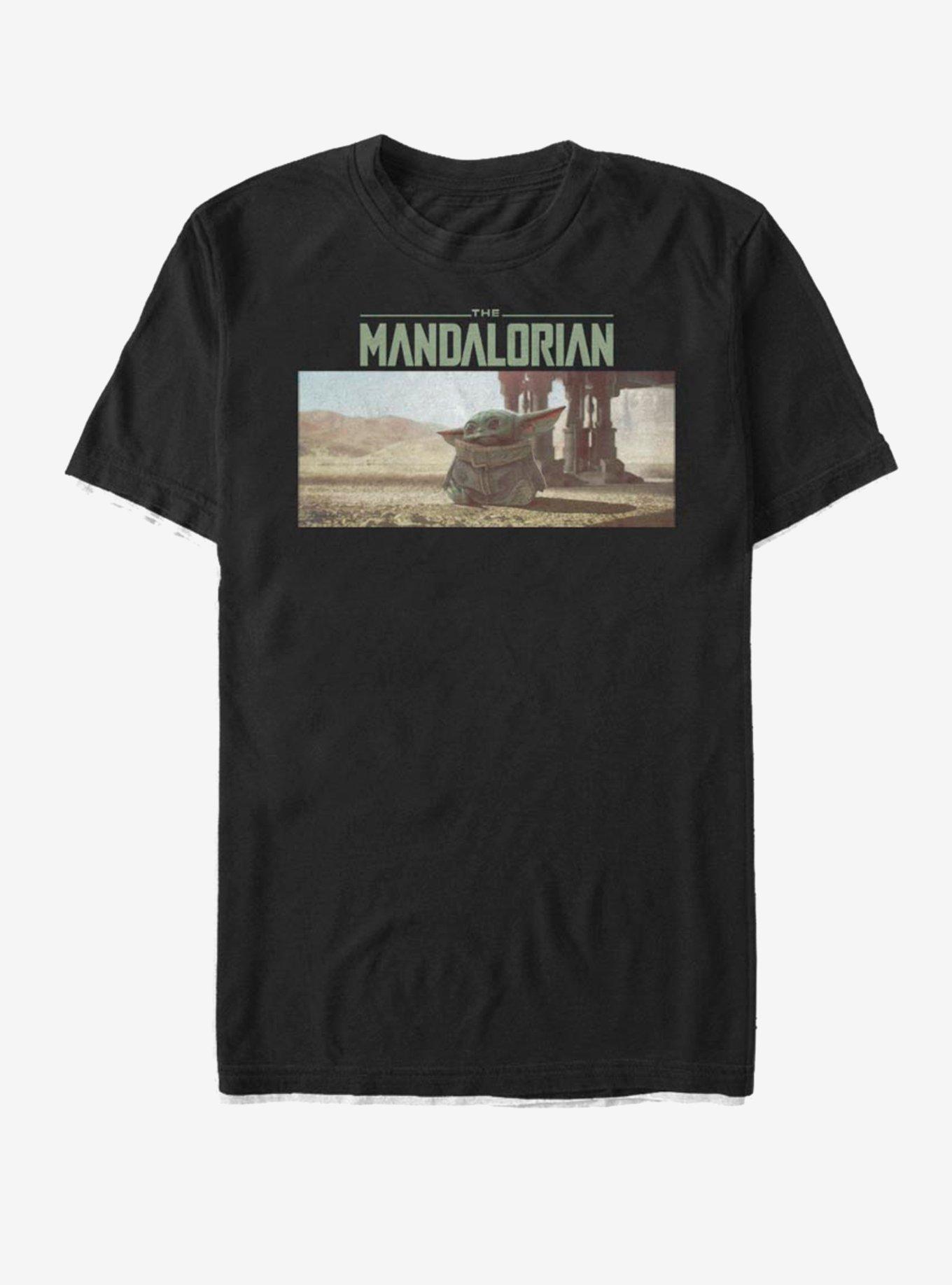 Star Wars The Mandalorian The Child Looking Around T-Shirt, BLACK, hi-res