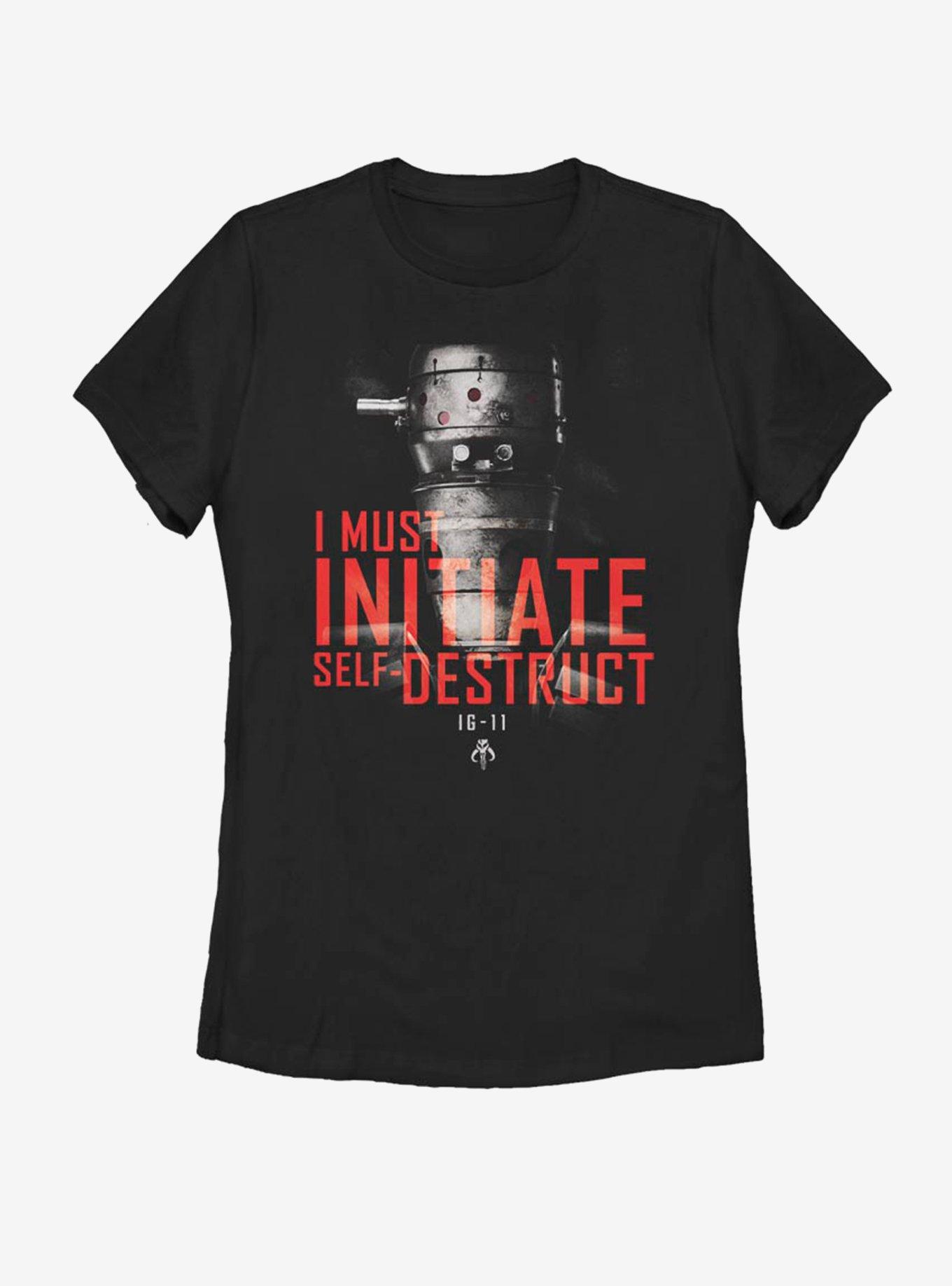 Star Wars The Mandalorian IG-11 Destruct Womens T-Shirt, BLACK, hi-res