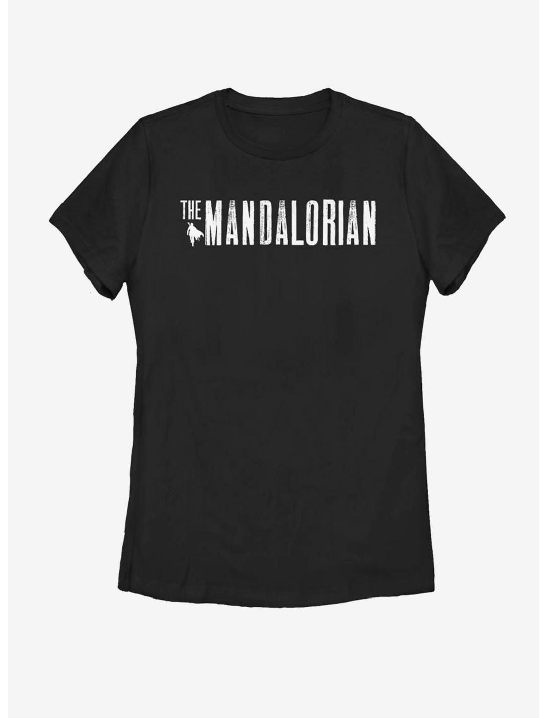 Star Wars The Mandalorian White Simplistic Logo Womens T-Shirt, BLACK, hi-res