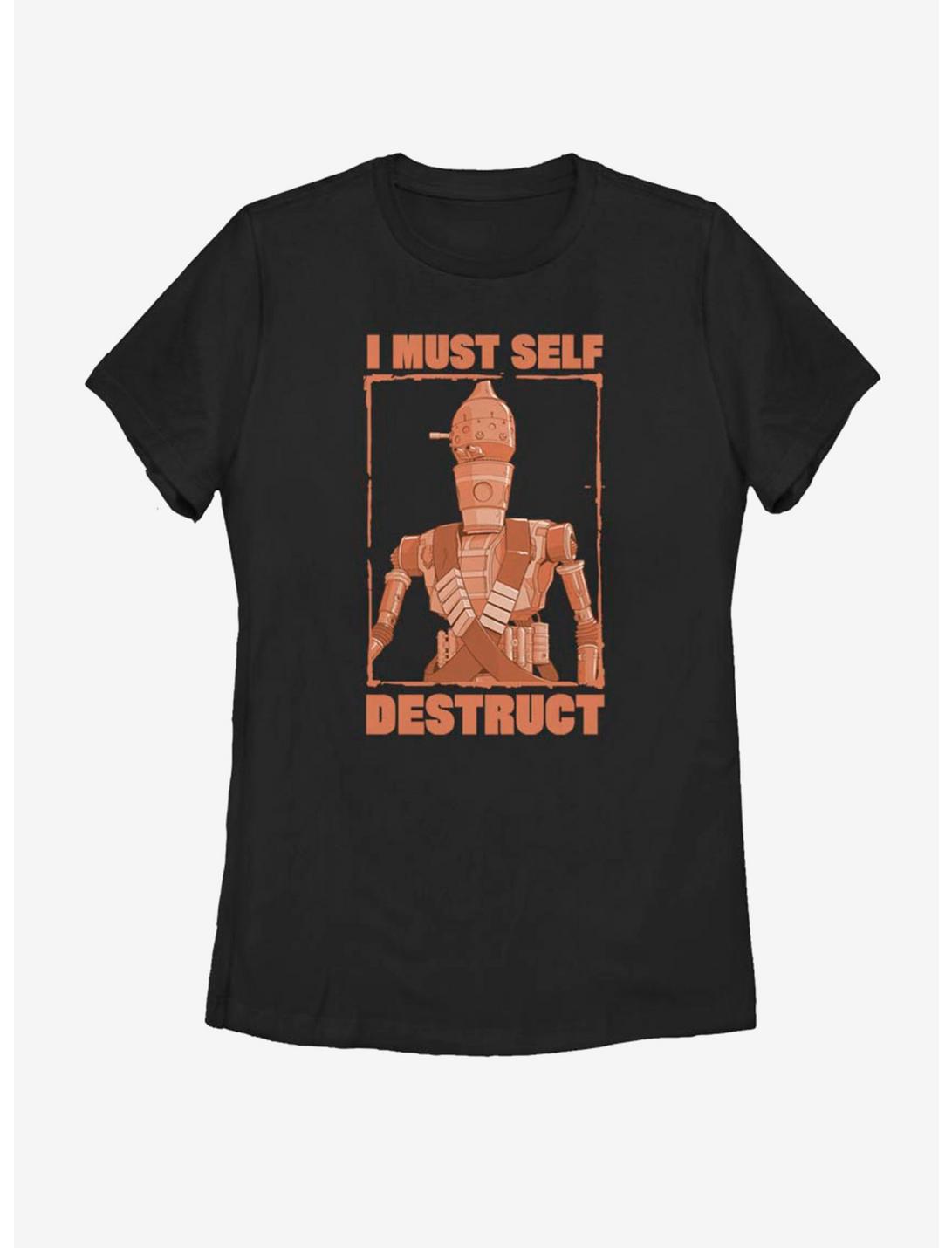 Star Wars The Mandalorian IG-11 Must Self Destruct Womens T-Shirt, BLACK, hi-res