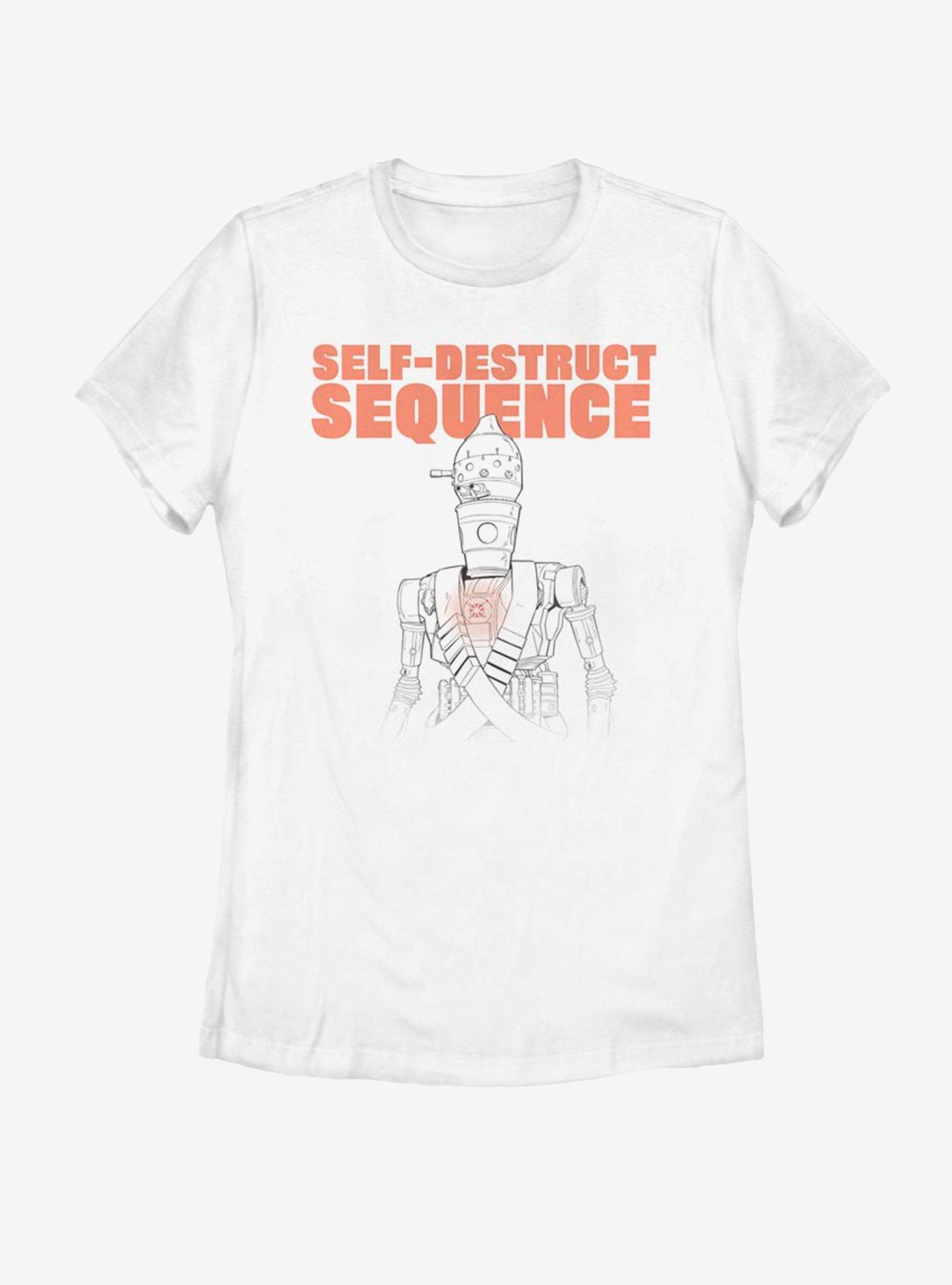 Star Wars The Mandalorian Self Destruct IG-11 Womens T-Shirt, WHITE, hi-res