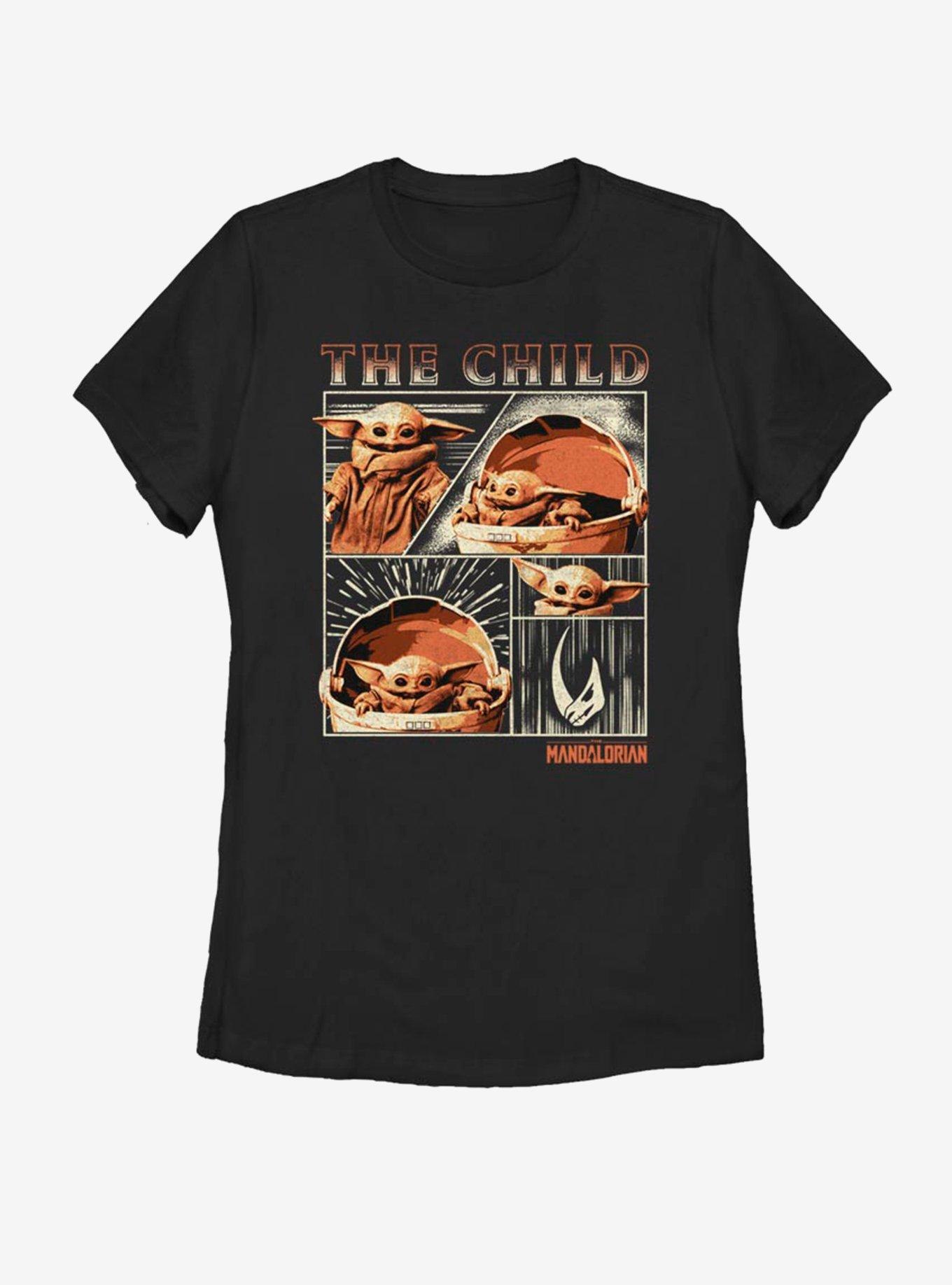 Star Wars The Mandalorian The Child Panel Womens T-Shirt, BLACK, hi-res