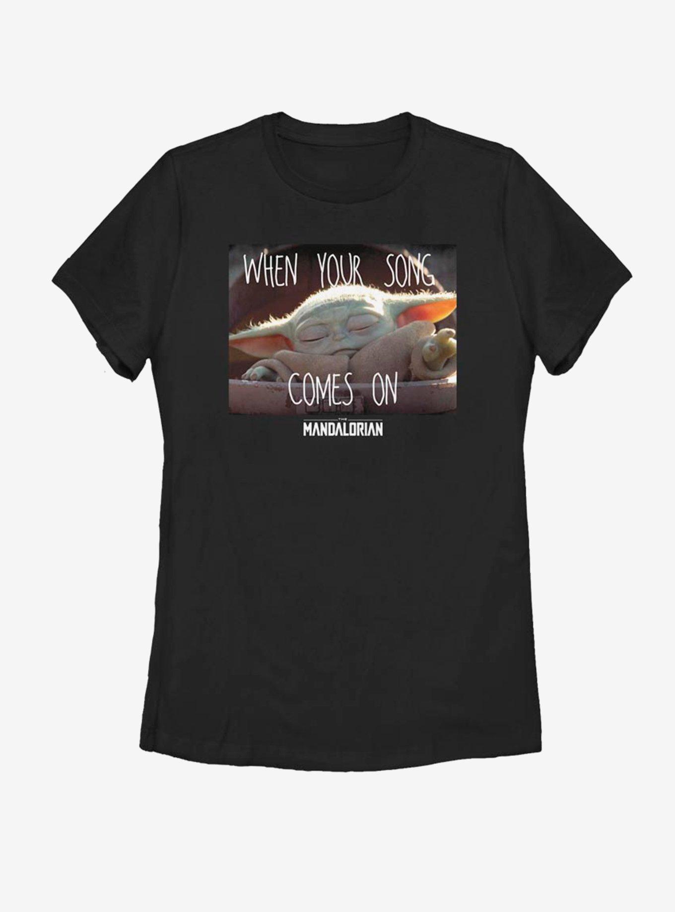 Star Wars The Mandalorian The Child Song Meme Womens T-Shirt, BLACK, hi-res