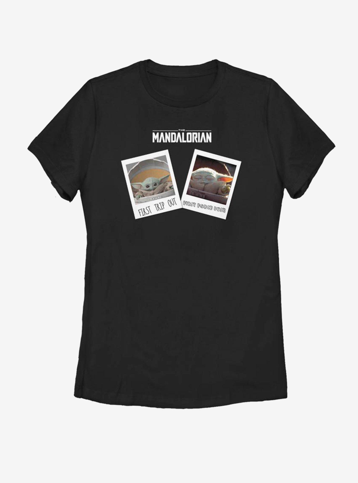 Star Wars The Mandalorian The Child Travel Pics Womens T-Shirt, BLACK, hi-res