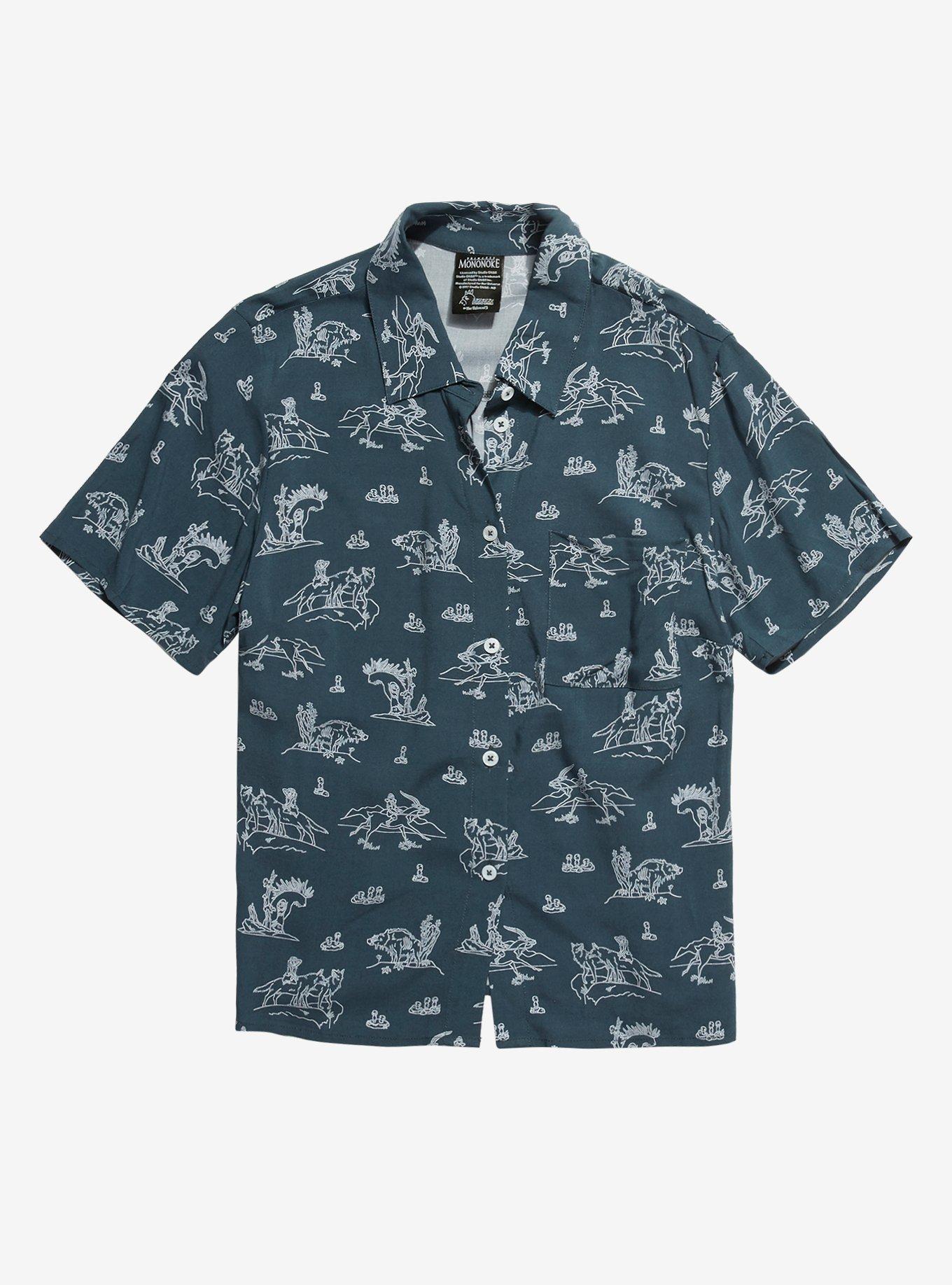 Her Universe Studio Ghibli Earth Day Collection Princess Mononoke  Characters Girls Woven Button-Up | Hot Topic