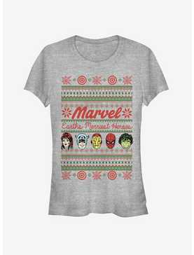 Marvel Avengers Merriest Heroes Ugly Christmas Girls T-Shirt, , hi-res